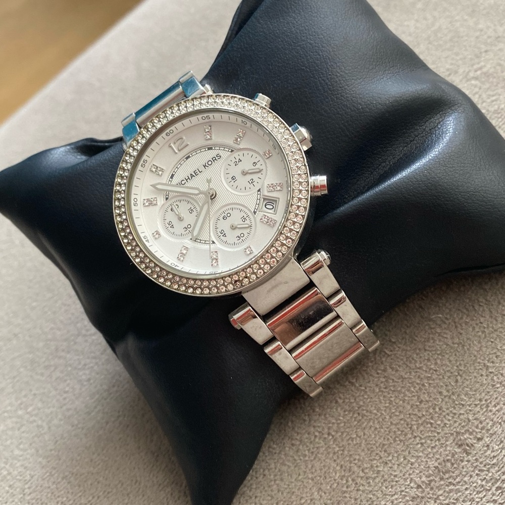 Michael Kors Parker Silver Chronograph Watch